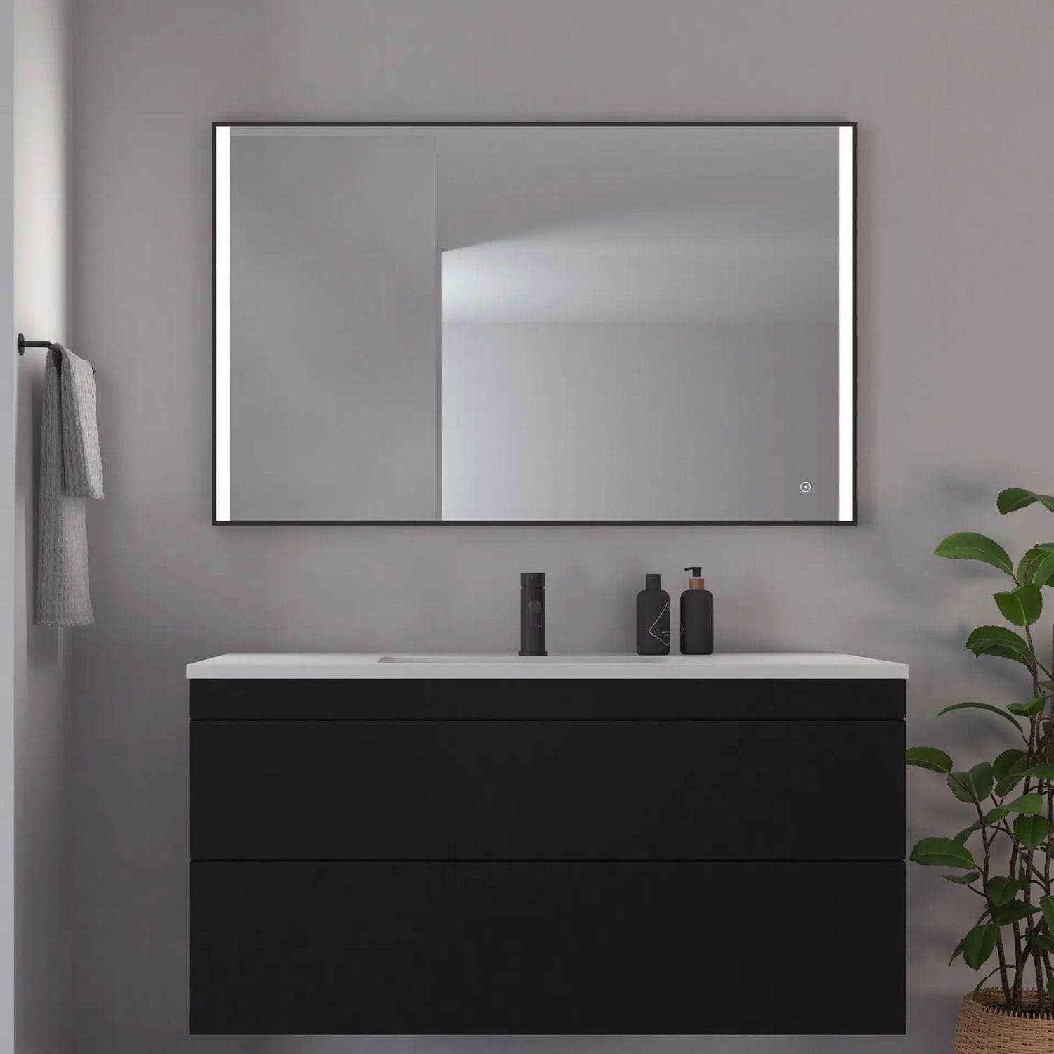 Loevschall Nyborg Rammespeil med LED lys 120cm Loevschall Baderomsspeil KO-3443458782