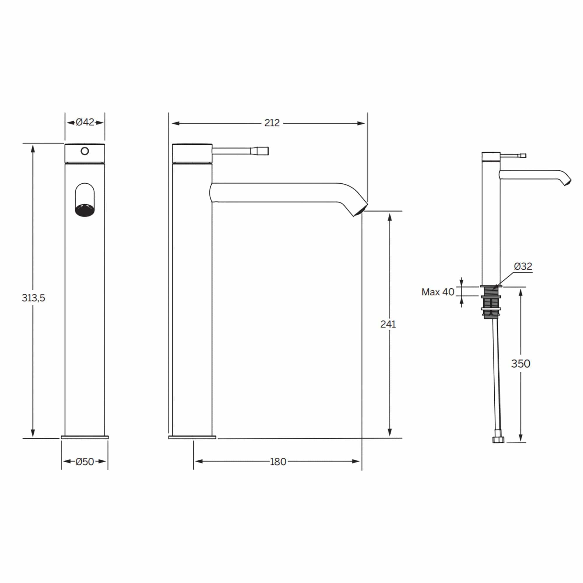 Macro Design ASTI Høy Servantbatteri Macro Design Servantbatteri