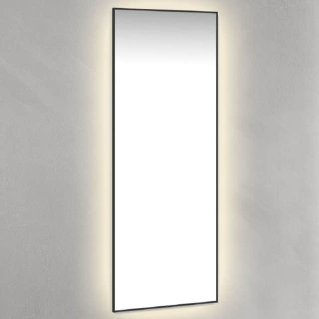 Macro Design Avlange Speil Rammespeil Svart / 45cm / med ambilight Macro Design Baderomsspeil GRO-IP45120ASR