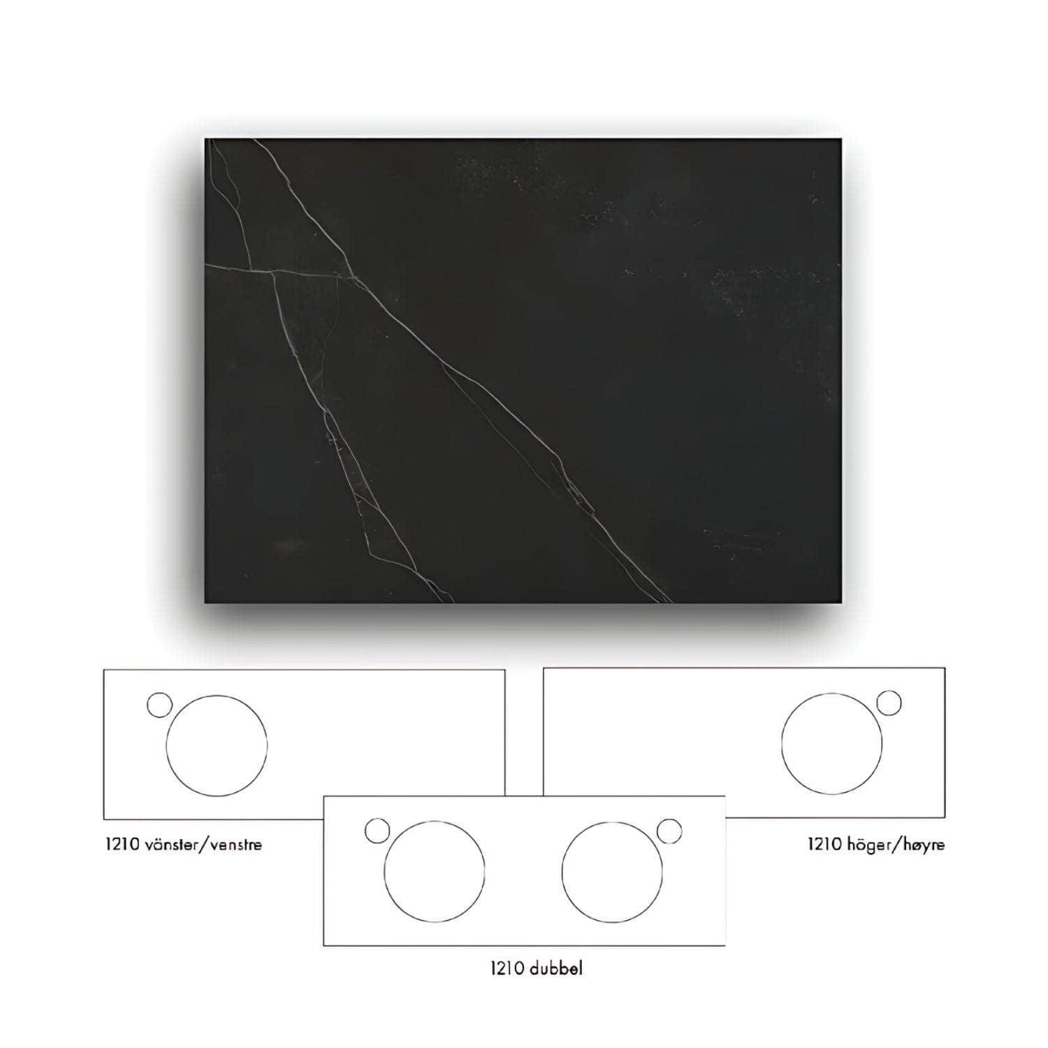 Macro Design Crown+ Dekton Benkeplate 121cm Keyla / 121cm / Høyre Macro Design Benkeplate bad GRO-FB120KEYHH