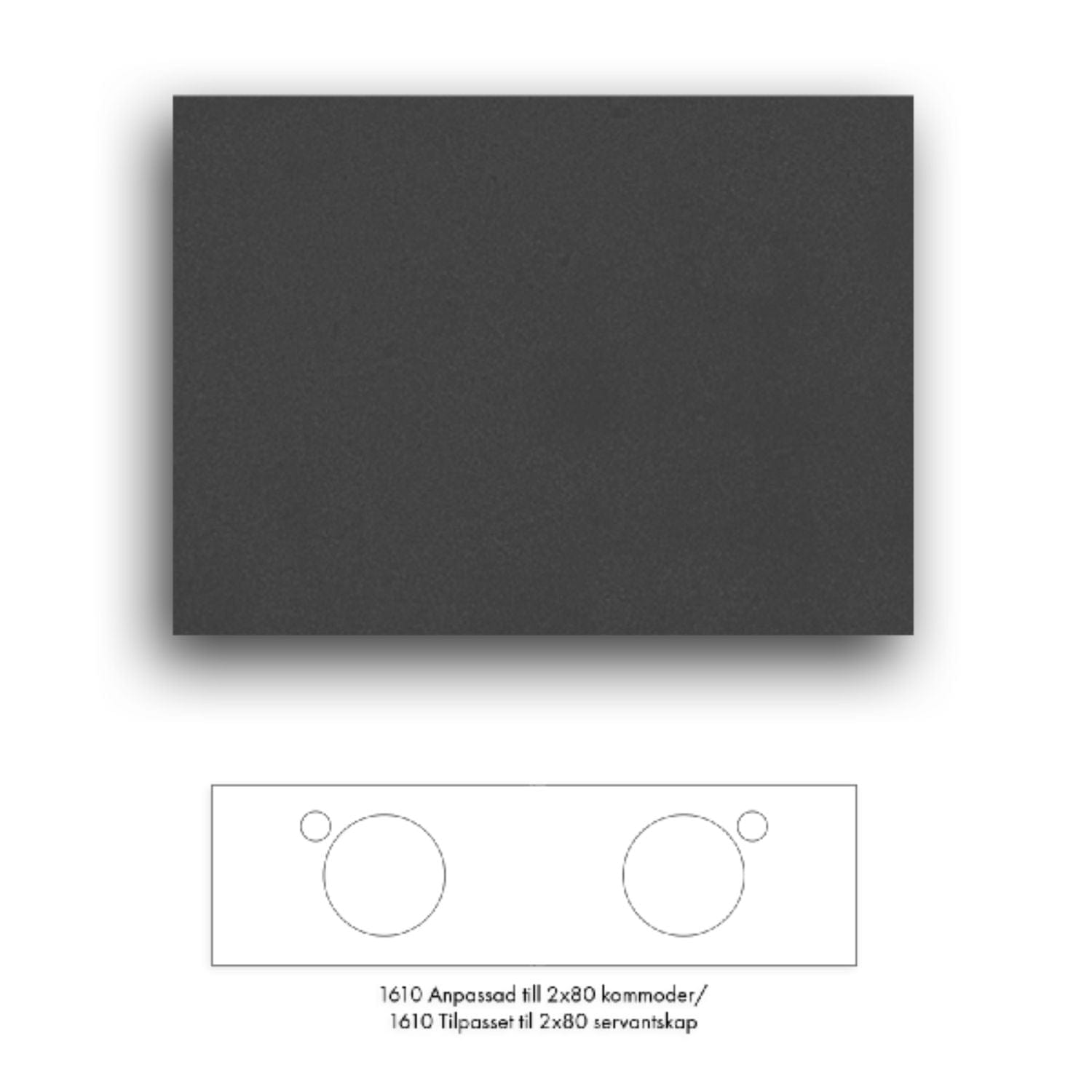 Macro Design Crown+ Dekton Benkeplate 161-201cm Eter / 161cm Macro Design Benkeplate bad GRO-FB160ETEDH