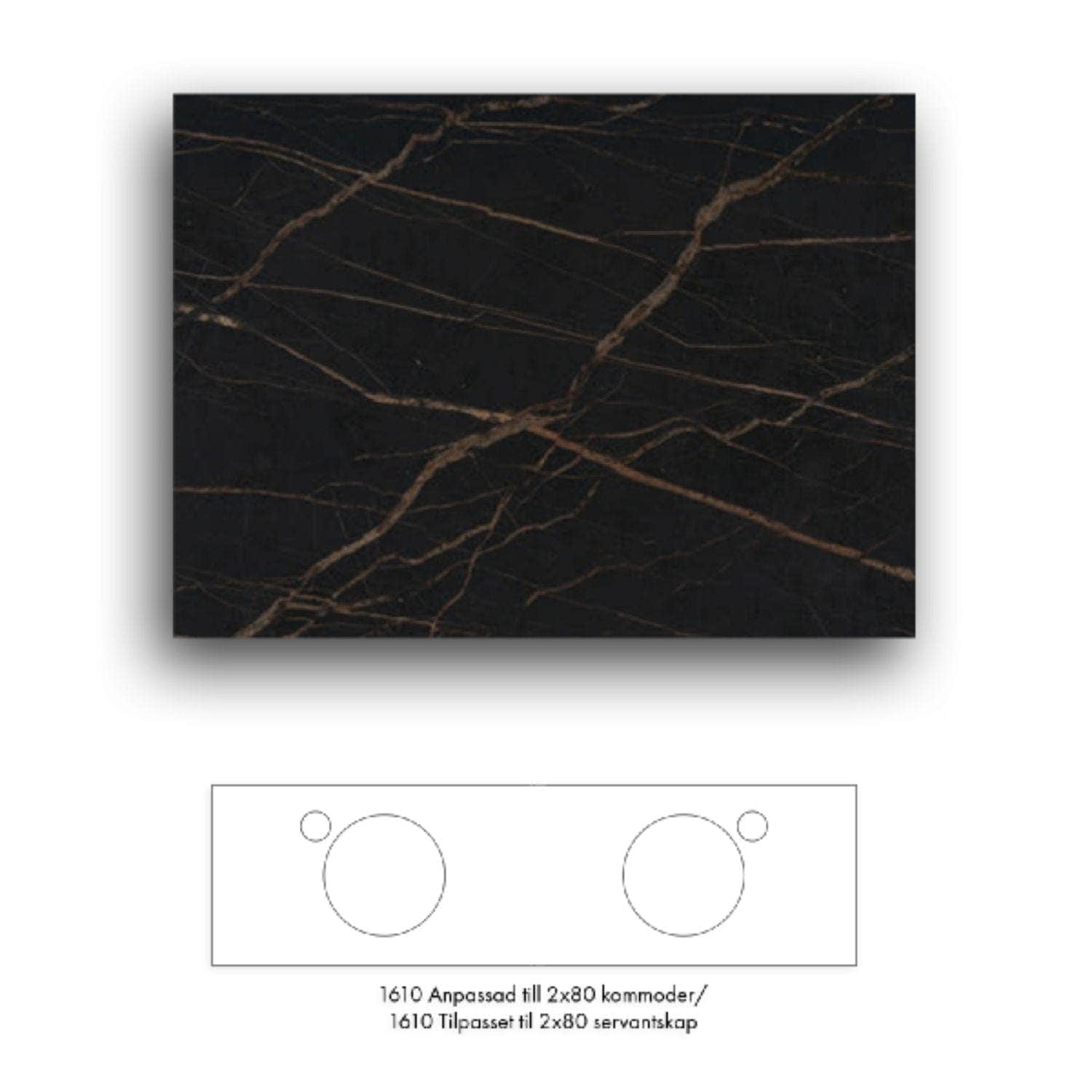 Macro Design Crown+ Dekton Benkeplate 161-201cm Laurent / 161cm Macro Design Benkeplate bad GRO-FB160LAUDH