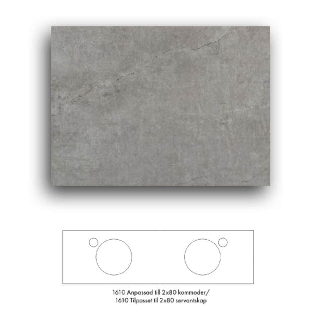 Macro Design Crown+ Dekton Benkeplate 161-201cm Soke / 161cm Macro Design Benkeplate bad GRO-FB160SOKDH