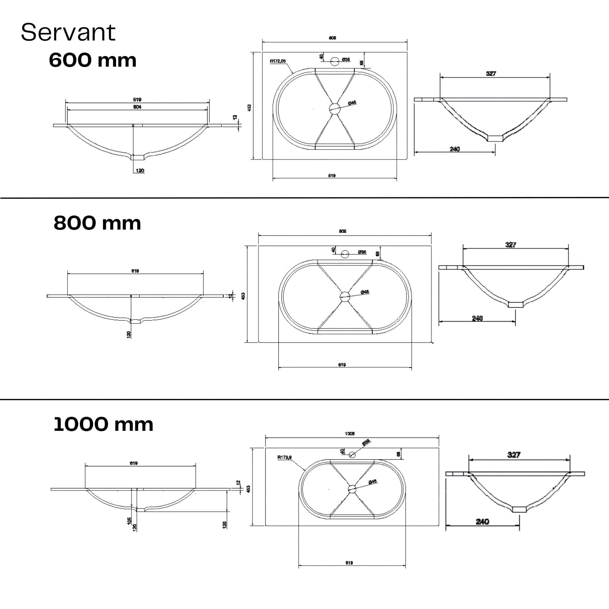 Macro Design CROWN Frame Servantskap 2-skuff - med Glasservant Macro Design Møbelpakke bad