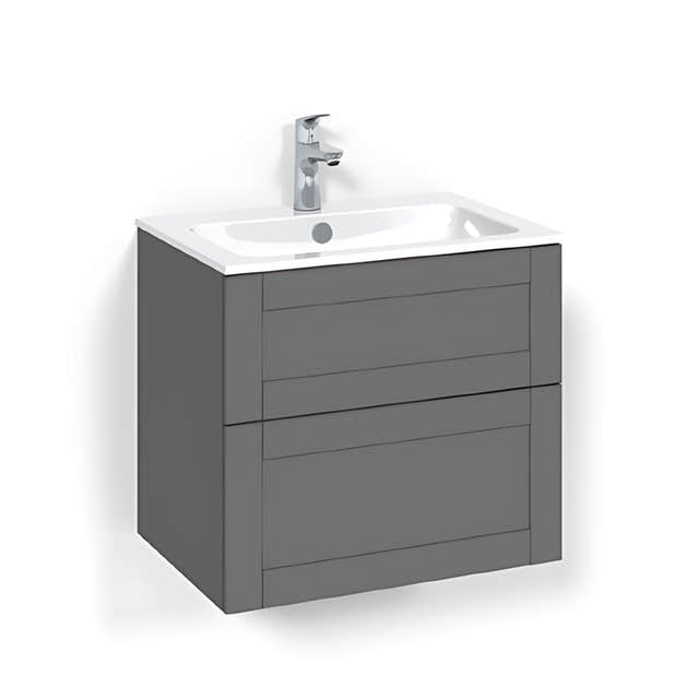 Macro Design CROWN Frame Servantskap 2 skuff - med LIGHT servant Antrasitt / 60cm / Light 14 Macro Design Servantskap BUN-FSK60AFL14