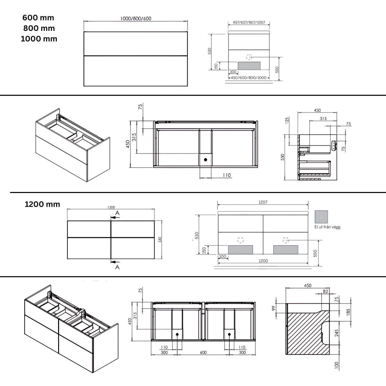 Macro Design CROWN Frame Underskap Macro Design Sideskap bad