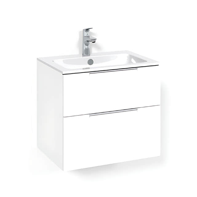 Macro Design CROWN Grip Servantskap 2 skuff - med LIGHT servant Hvit / 60cm / Light 14 Macro Design Servantskap BUN-FSK60VSL14