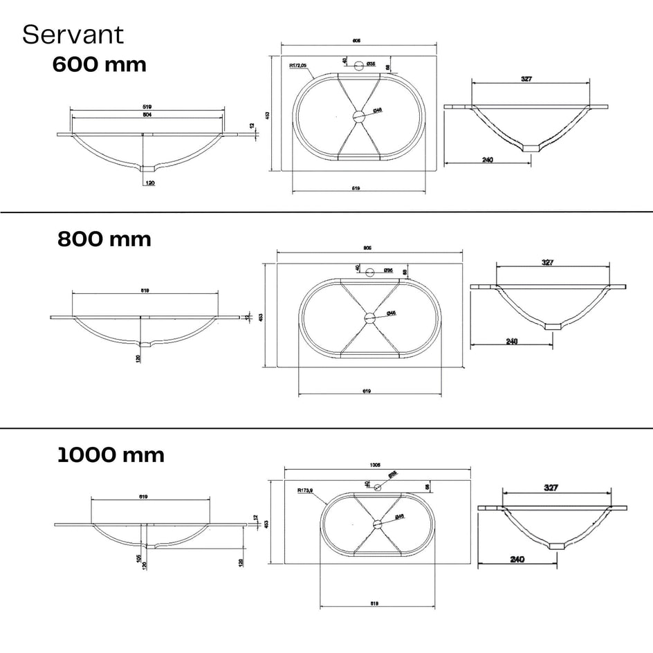 Macro Design CROWN Grip Servantskap 2-skuff - med Glasservant Macro Design Møbelpakke bad