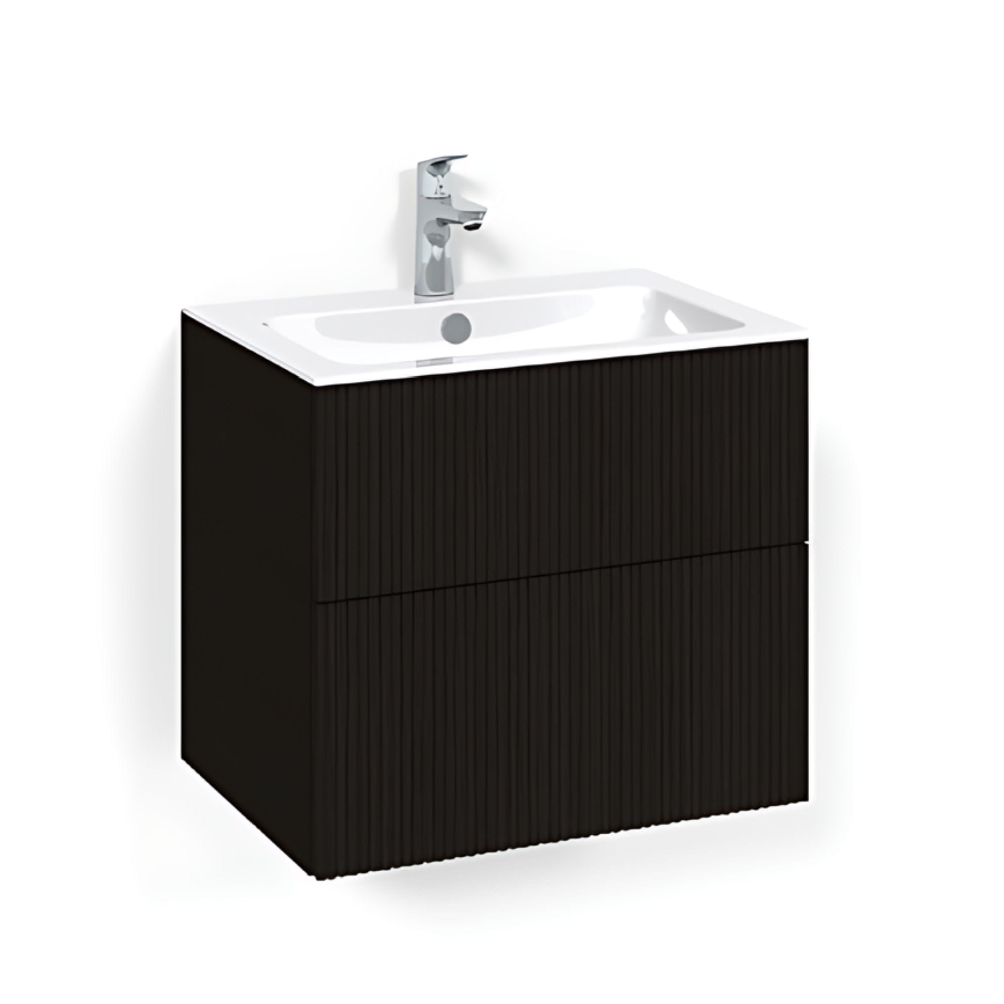 Macro Design CROWN Line/Push-open Servantskap 2 skuff - med LIGHT servant Svart eik / 60cm / Light 8 Macro Design Servantskap BUN-FSK60SLL8