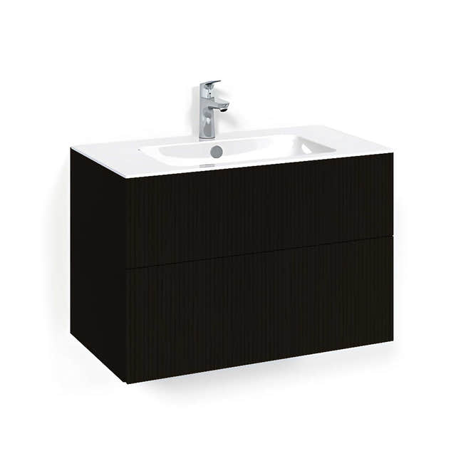 Macro Design CROWN Line/Push-open Servantskap 2 skuff - med LIGHT servant Svart eik / 80cm / Light 8 Macro Design Servantskap BUN-FSK80SLL8
