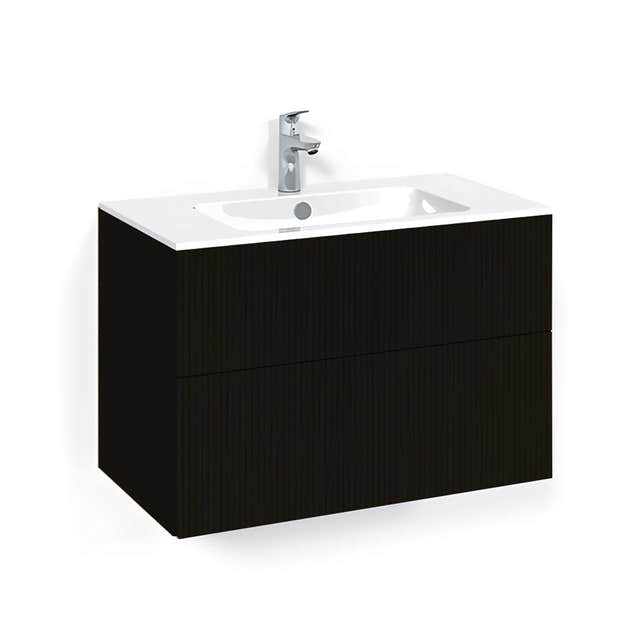 Macro Design CROWN Line Servantskap 2 skuff - med LIGHT servant Svart eik / 80cm / Light 14 Macro Design Servantskap BUN-FSK60SLPOL14