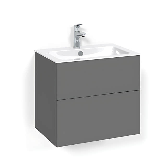Macro Design CROWN Plain/Push-open Servantskap 2 skuff - med LIGHT servant Antrasitt / 60cm / Light 8 Macro Design Servantskap BUN-FSK60APL8