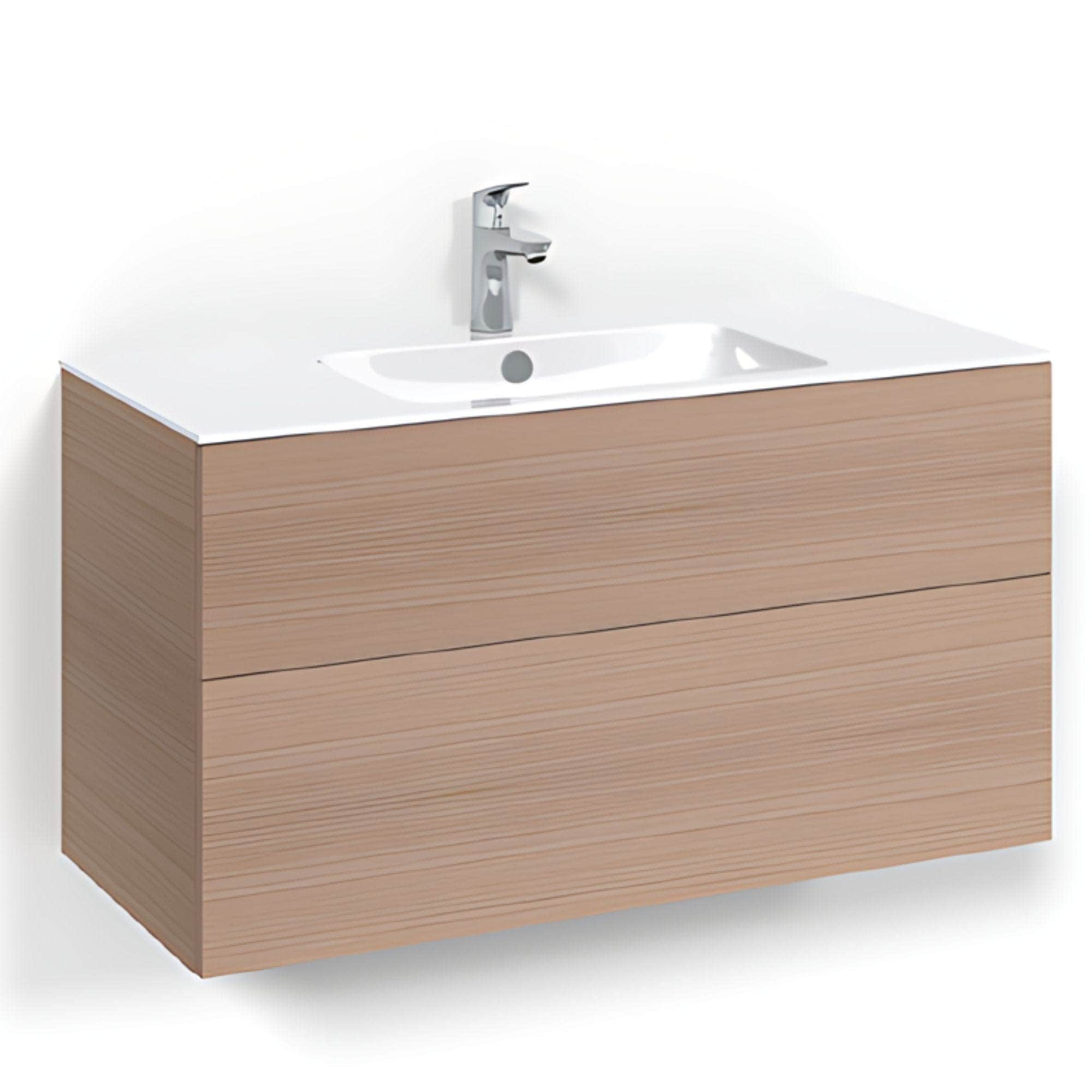 Macro Design CROWN Plain/Push-open Servantskap 2 skuff - med LIGHT servant Eik / 100cm / Light 8 Macro Design Servantskap BUN-FSK100EPL8