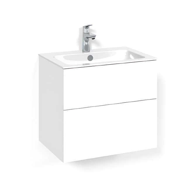 Macro Design CROWN Plain/Push-open Servantskap 2 skuff - med LIGHT servant Hvit / 60cm / Light 8 Macro Design Servantskap BUN-FSK60VPL8