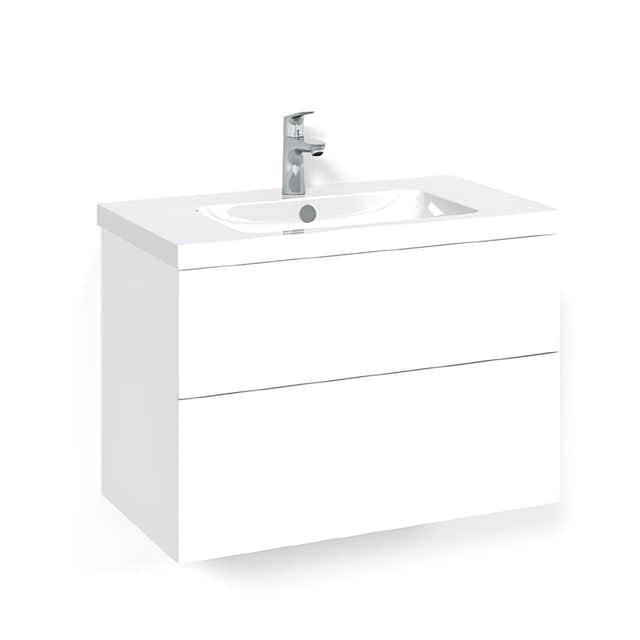 Macro Design CROWN Plain/Push-open Servantskap 2 skuff - med LIGHT servant Hvit / 80cm / Light 45 Macro Design Servantskap BUN-FSK80VPL45