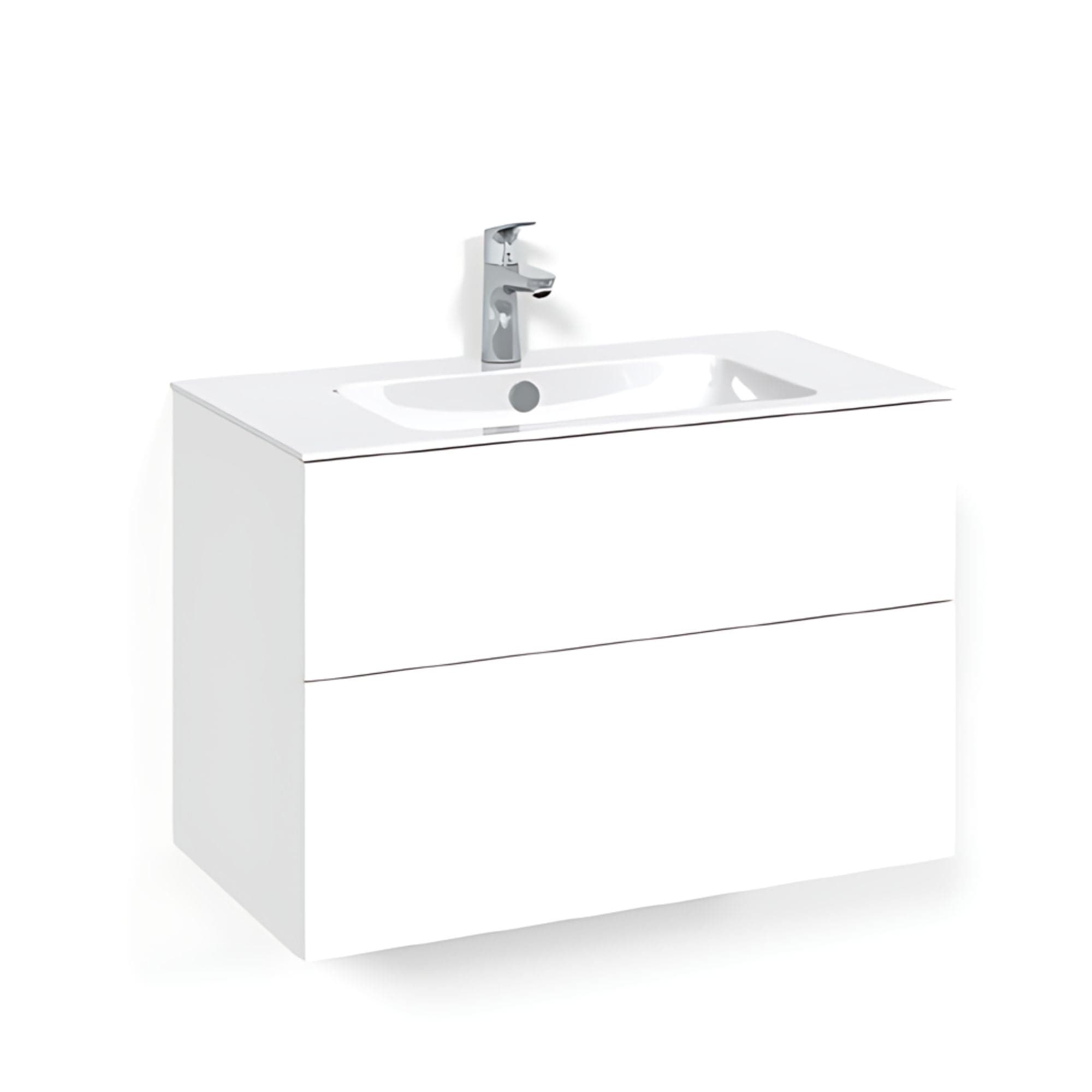 Macro Design CROWN Plain/Push-open Servantskap 2 skuff - med LIGHT servant Hvit / 80cm / Light 8 Macro Design Servantskap BUN-FSK80VPL8