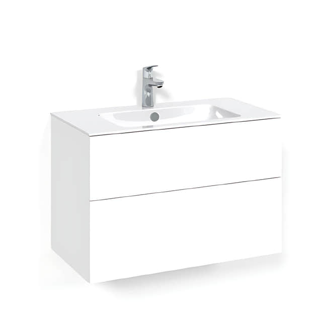 Macro Design CROWN Plain/Push-open Servantskap 2 skuff - med LIGHT servant Hvit / 80cm / Light 8 Macro Design Servantskap BUN-FSK80VPL8