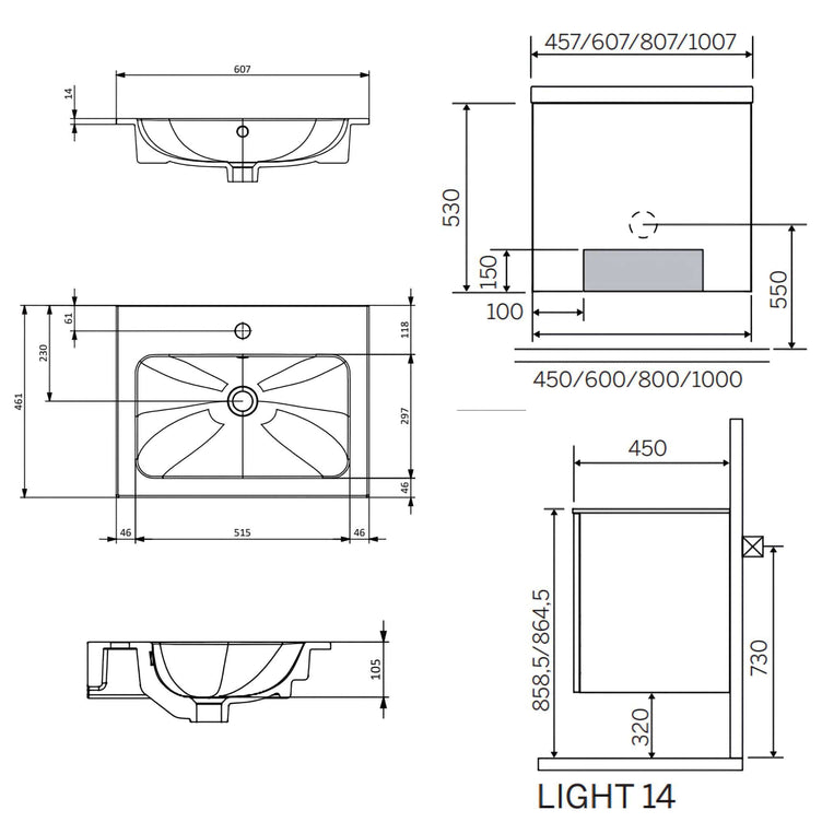 Macro Design CROWN Servantskap 2-dør LIGHT