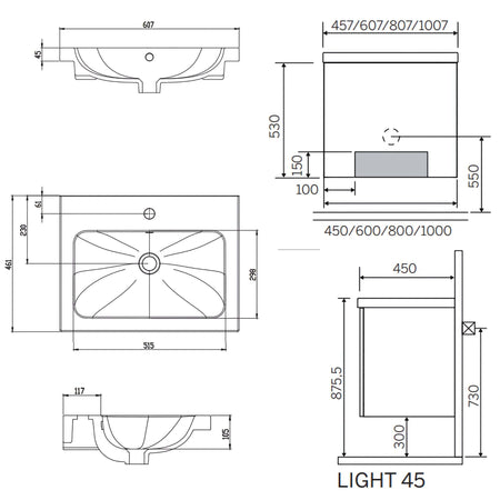 Macro Design CROWN Servantskap 2-dør LIGHT
