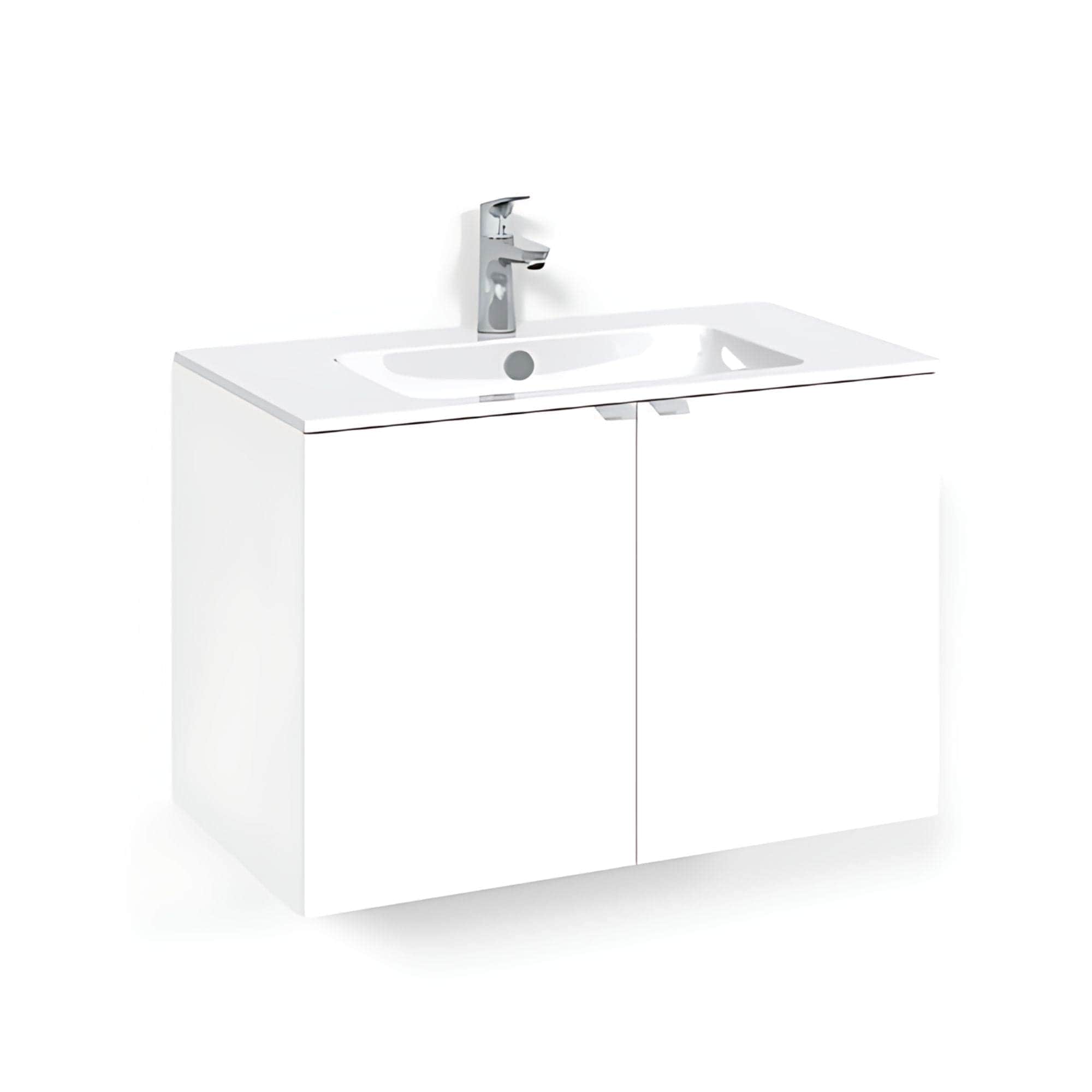 Macro Design CROWN Plain Servantskap 2 dør - med LIGHT 14 eller 45 servant Hvit / 80x45cm / Light 14 Macro Design Møbelpakke bad BUN-FSK80VLUL14