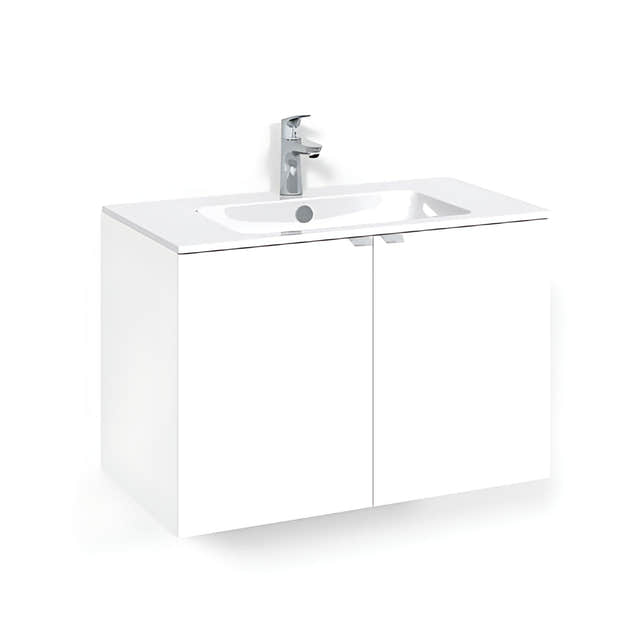 Macro Design CROWN Plain Servantskap 2 dør - med LIGHT 14 eller 45 servant Hvit / 80x45cm / Light 14 Macro Design Møbelpakke bad BUN-FSK80VLUL14