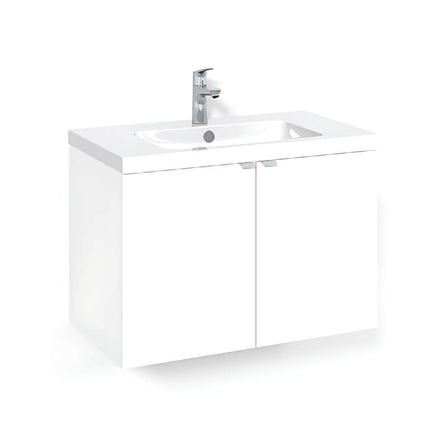 Macro Design CROWN Plain Servantskap 2 dør - med LIGHT 14 eller 45 servant Hvit / 80x45cm / Light 45 Macro Design Møbelpakke bad BUN-FSK80VLUL45