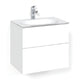 Macro Design CROWN Plain Servantskap 2-skuff - med Glasservant Hvit / 60cm / Glass Edge hvit Macro Design Møbelpakke bad BUN-FSK60VPG