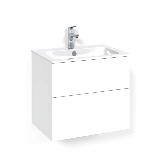 Macro Design CROWN Plain Servantskap 2 skuff - med LIGHT servant Hvit / 60cm / Light 14 Macro Design Servantskap BUN-FSK60VPL14