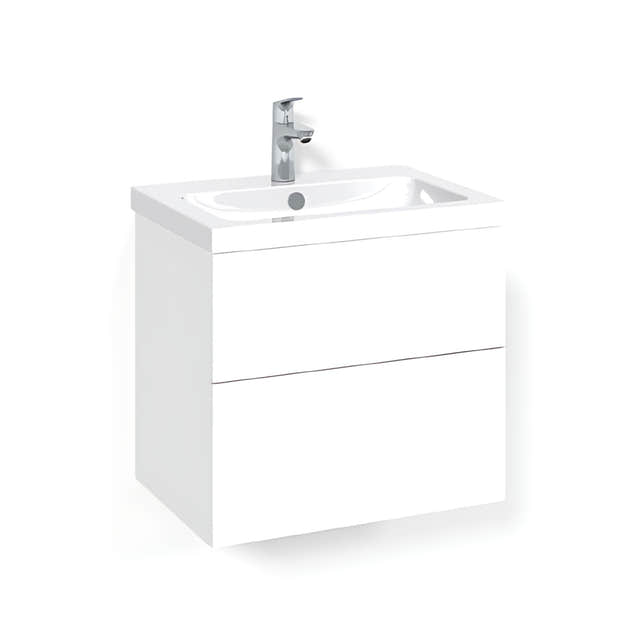 Macro Design CROWN Plain Servantskap 2 skuff - med LIGHT servant Hvit / 60cm / Light 45 Macro Design Servantskap BUN-FSK60VPL45