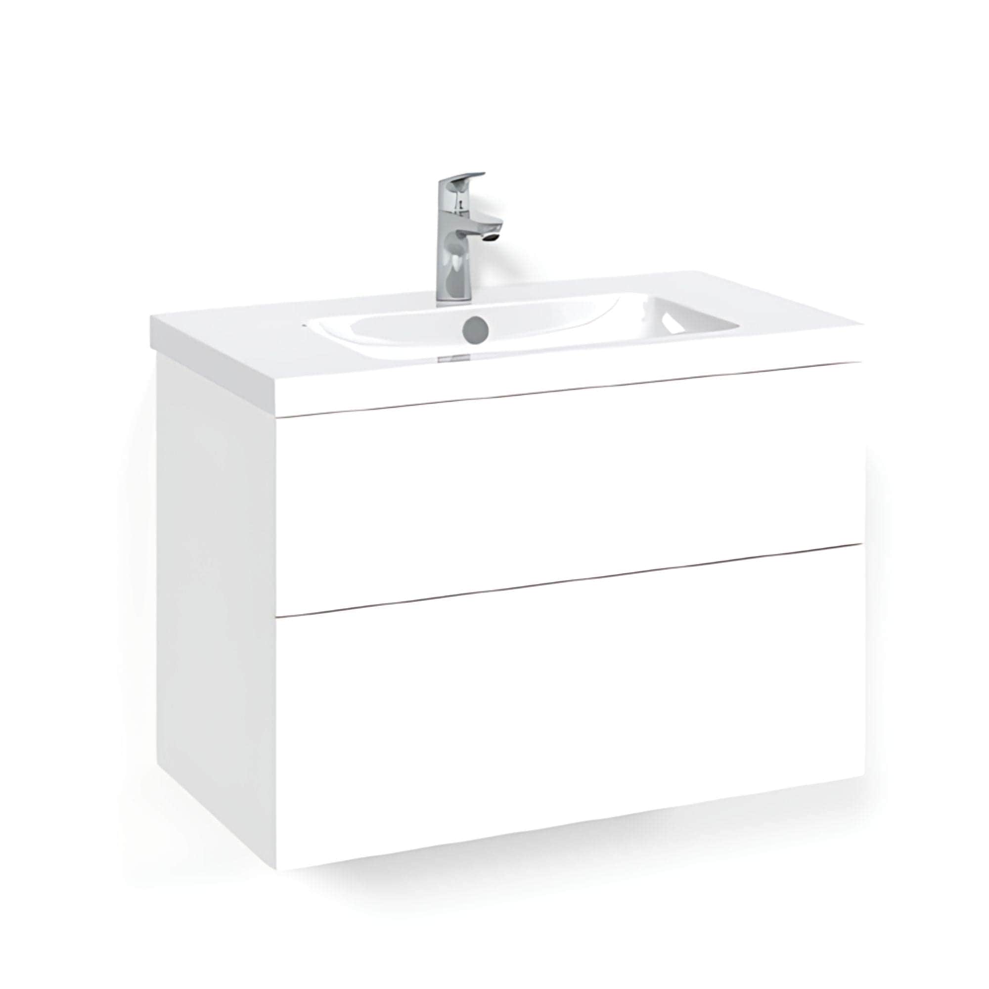 Macro Design CROWN Plain Servantskap 2 skuff - med LIGHT servant Hvit / 80cm / Light 45 Macro Design Servantskap BUN-FSK80VPL45