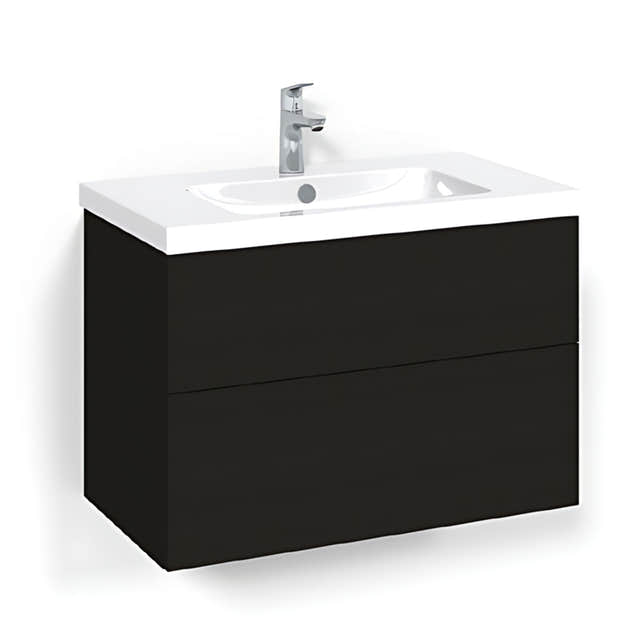 Macro Design CROWN Plain Servantskap 2 skuff - med LIGHT servant Svart eik / 80cm / Light 45 Macro Design Servantskap BUN-FSK80SPL45