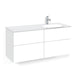Macro Design CROWN Servantskap 4-skuff - med Høyre Glasservant 120cm Hvit / Plain / Glass Edge hvit Macro Design Møbelpakke bad BUN-FSK120VPVGHH