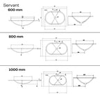 Macro Design CROWN Shape Servantskap 2-skuff med Glasservant