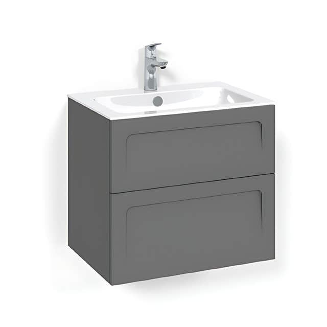 Macro Design CROWN Shape Servantskap 2 skuff - med LIGHT servant Antrasitt / 60cm / Light 8 Macro Design Servantskap BUN-FSK60ASL8