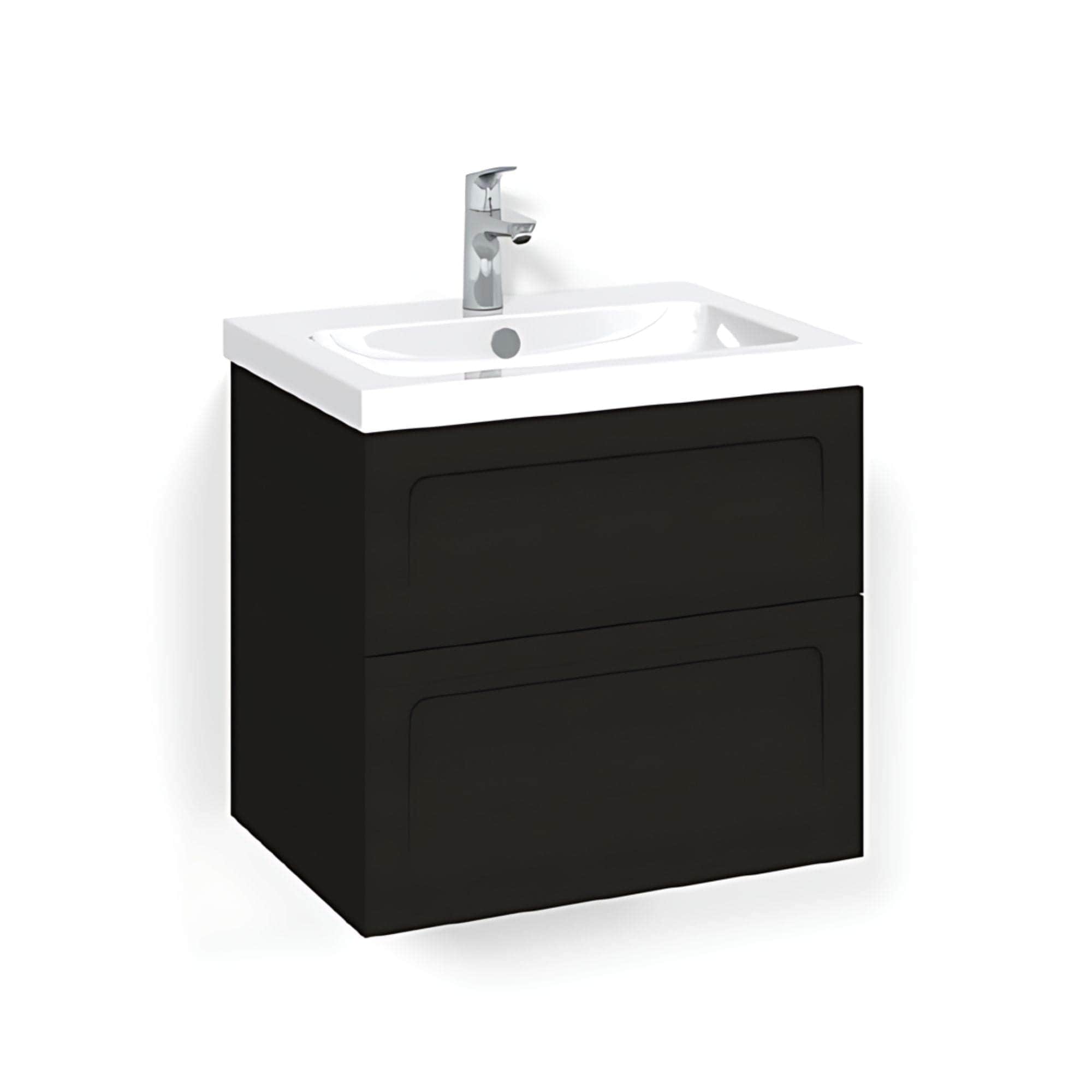 Macro Design CROWN Shape Servantskap 2 skuff - med LIGHT servant Svart eik / 60cm / Light 45 Macro Design Servantskap BUN-FSK60SSL45
