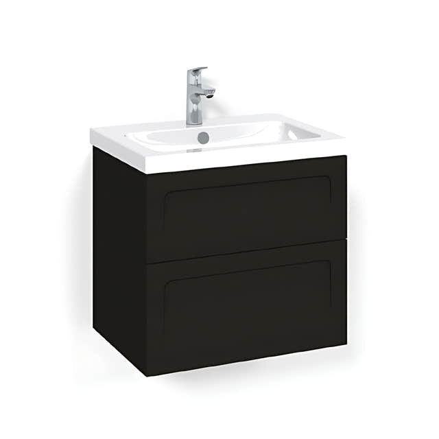 Macro Design CROWN Shape Servantskap 2 skuff - med LIGHT servant Svart eik / 60cm / Light 45 Macro Design Servantskap BUN-FSK60SSL45