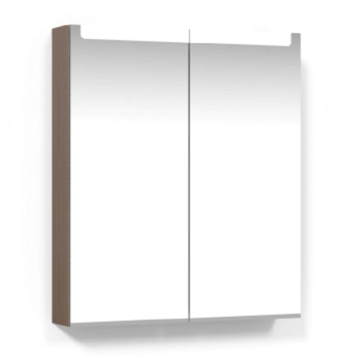 Macro Design CROWN Speilskap Innfelt belysning med 2 dør Brun ask / 60cm Macro Design Speilskap GRO-FCS60BBIF
