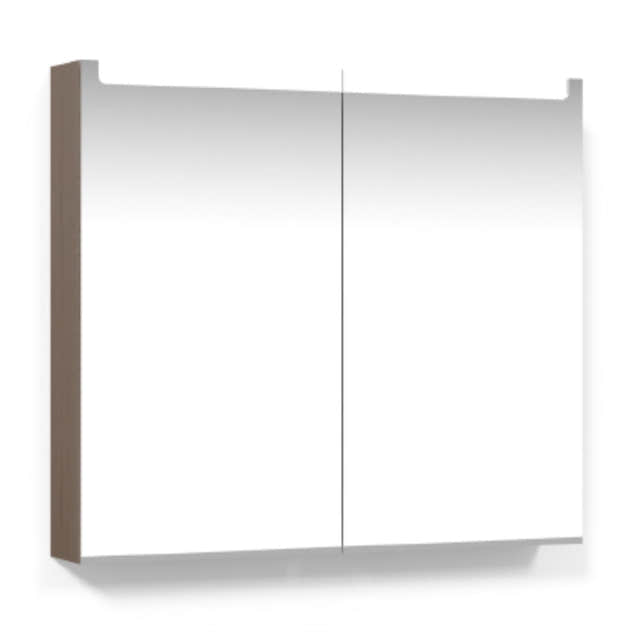 Macro Design CROWN Speilskap Innfelt belysning med 2 dør Brun ask / 80cm Macro Design Speilskap GRO-FCS80BBIF