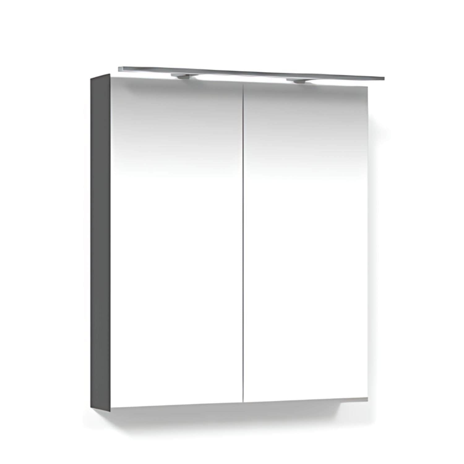 Macro Design CROWN Speilskap Rampe-belysning med 2 dør Antrasitt / 60cm Macro Design Speilskap GRO-FCS60ABRL