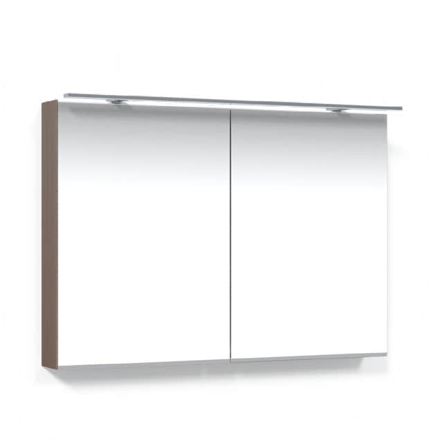 Macro Design CROWN Speilskap Rampe-belysning med 2 dør Brun ask / 100cm Macro Design Speilskap GRO-FCS100BBRL