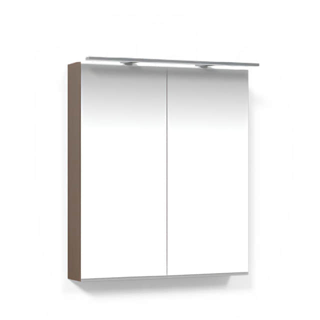 Macro Design CROWN Speilskap Rampe-belysning med 2 dør Brun ask / 60cm Macro Design Speilskap GRO-FCS60BBRL