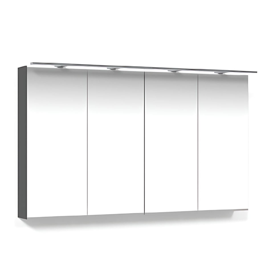Macro Design CROWN Speilskap Rampe-belysning med 4 dør Antrasitt / 120cm Macro Design Speilskap GRO-FCS120ABRL