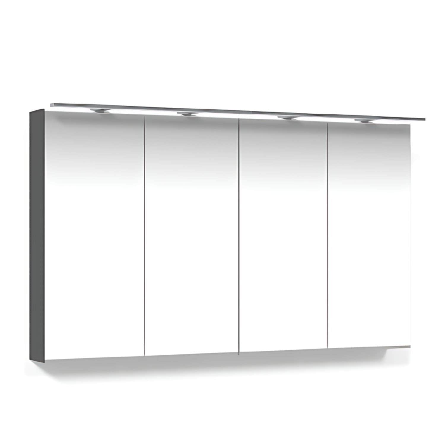 Macro Design CROWN Speilskap Rampe-belysning med 4 dør Antrasitt / 120cm Macro Design Speilskap GRO-FCS120ABRL