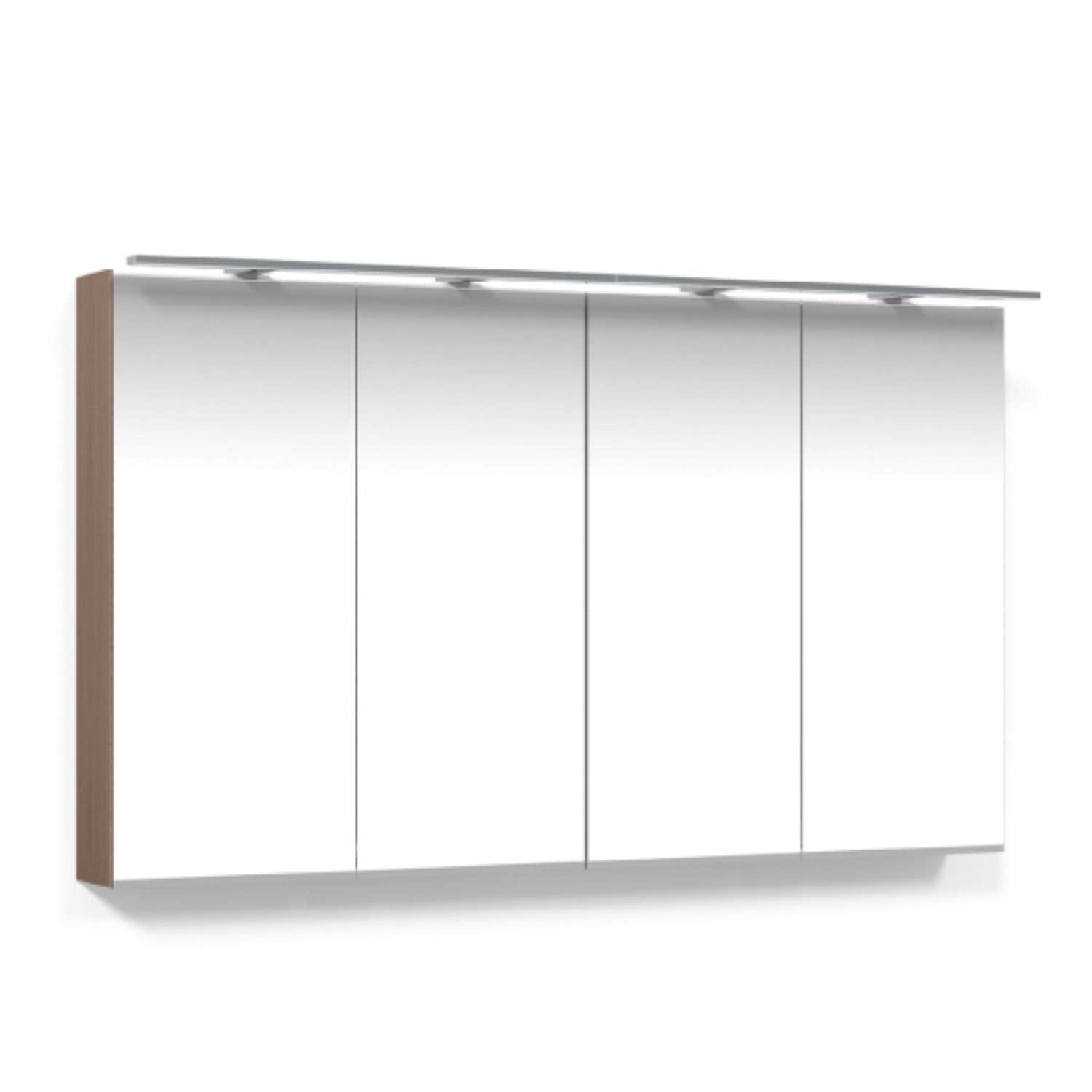 Macro Design CROWN Speilskap Rampe-belysning med 4 dør Eik / 120cm Macro Design Speilskap GRO-FCS120EBRL