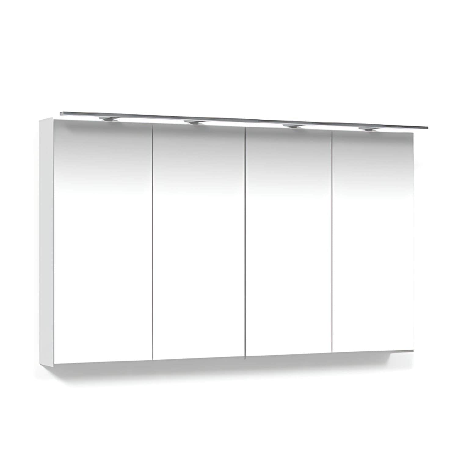 Macro Design CROWN Speilskap Rampe-belysning med 4 dør Hvit / 120cm Macro Design Speilskap GRO-FCS120VBRL
