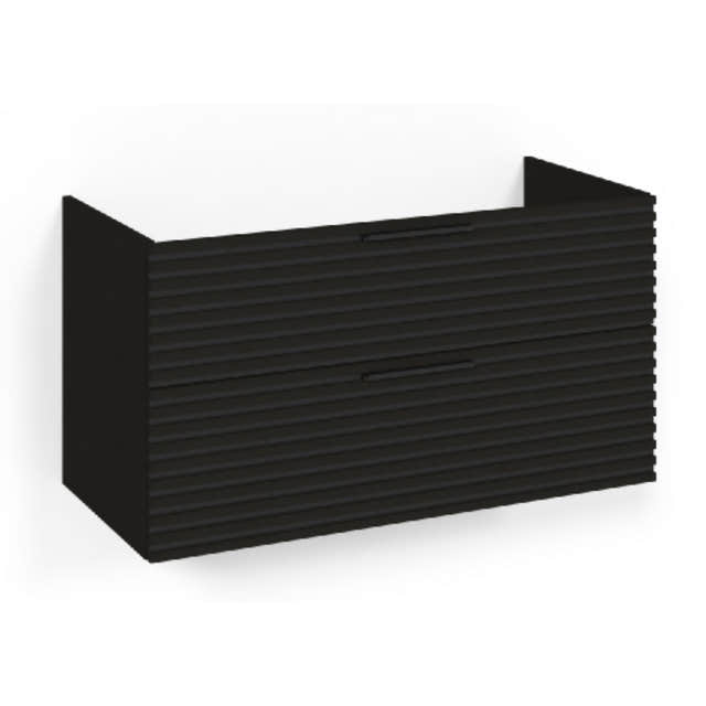 Macro Design CROWN Stripe Underskap Svart eik / 100cm Macro Design Sideskap bad GRO-FSK100SZ