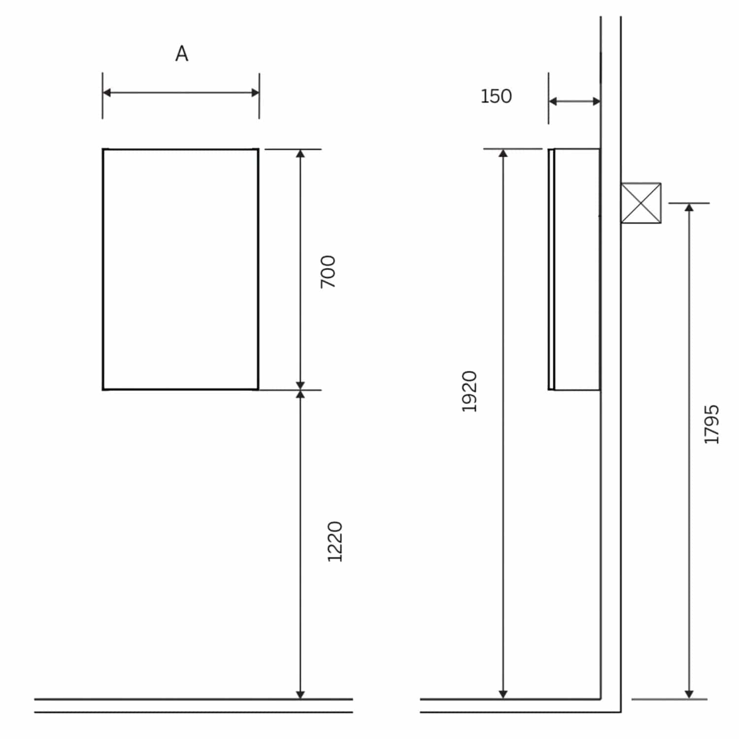 Macro Design CROWN Veggskap Macro Design Sideskap bad