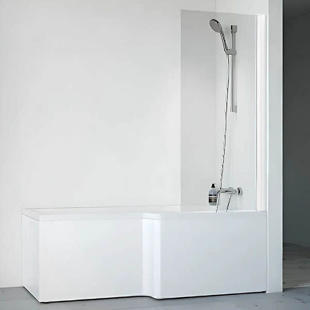Macro Design Divine Badekar med Spirit Dusjvegger Hvit / 65cm / Venstre Macro Design Badekarvegg BUN-DSBADHS65VKL