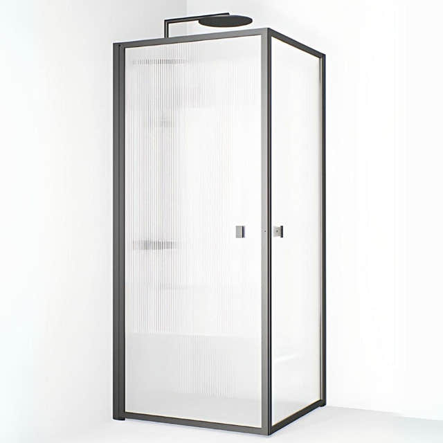 Macro Design Empire Dusjhjørne Gunmetal / 79x79cm / Briljant linjeglass Macro Design Dusjhjørne BUN-DEH8080GLI