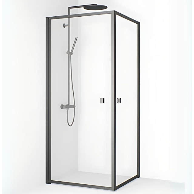 Macro Design Empire Dusjhjørne Gunmetal / 79x79cm / Klart glass Macro Design Dusjhjørne BUN-DEH8080GKL